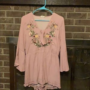 pink floral romper
